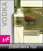 Vodka Zubrowka 70cl, à 30 euros