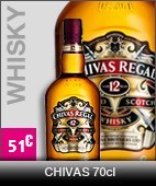 Whisky chivas 70cl, à 40 euros