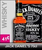 Whisky jack daniel's 70cl, à 37 euros