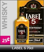 Whisky label5 70cl, à 23 euros