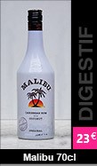 digestif malibu 70cl, à 22 euros