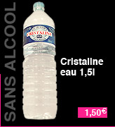 Boisson sans alcool, Cristaline eau d'1,5 litre, à 1,5 euros