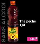 Boisson sans alcool, Thé pêche d'1,5 litre, à 3 euros